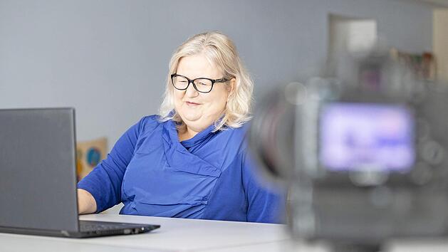 Gudrun Greger bei der Videokonferenz mit der Ministerin  Foto: René Ruprecht