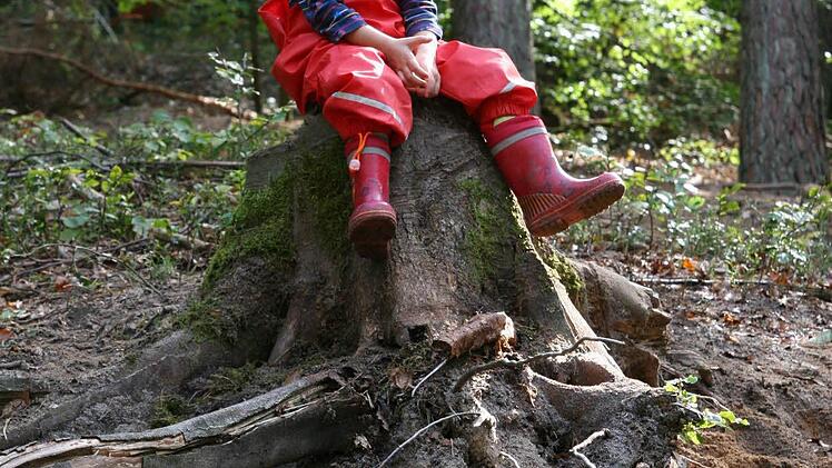 Rund um den Waldkindergarten: glückliche Kinder auf Entdeckungsreise in der Natur Foto: Werner Baier