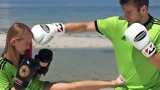 Jule Greul und Vincent Schorn in Florida  Foto: Privat