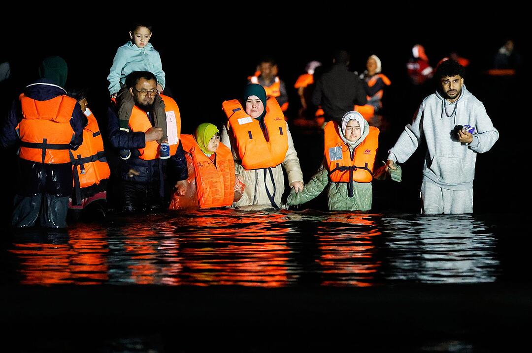 Migranten vor der K&uuml;ste Frankreichs