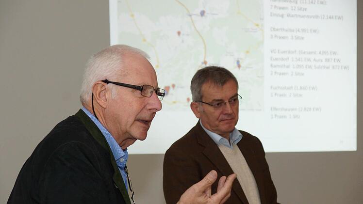 Hans-Joachim Schade und Edgar Häfner stellen die Ergebnisse ihrer Befragung zur ärztlichen Versorgungssituation vor.  Foto: Arkadius Guzy