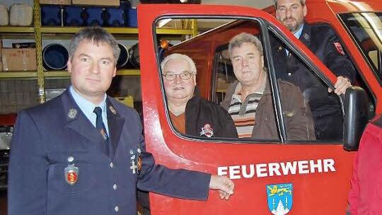 Die Führung der Freiwilligen Feuerwehr Burgberg (von links): Kommandant Bernd Krauß, Kassierer Rudolf Krauß, 2. Vorsitzender Günther Werner, 2. Kommandant Markus Barnikel, Vorsitzender Winfried Weinbeer