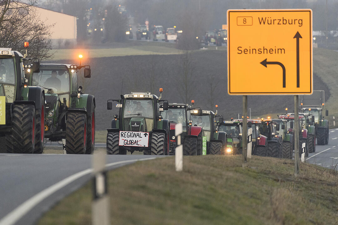 Bauerndemo... auf dem Weg nach N&uuml;rnberg