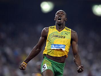 K&ouml;rperlich und emotional in voller Bewegung: Der schnellste Mann der Welt, Usain Bolt. In dieser Kategorie geht es um Tempo und den richtigen Zeitpunkt, das Bild zu schie&szlig;en.   Archivfoto: Franck Robichon/dpa