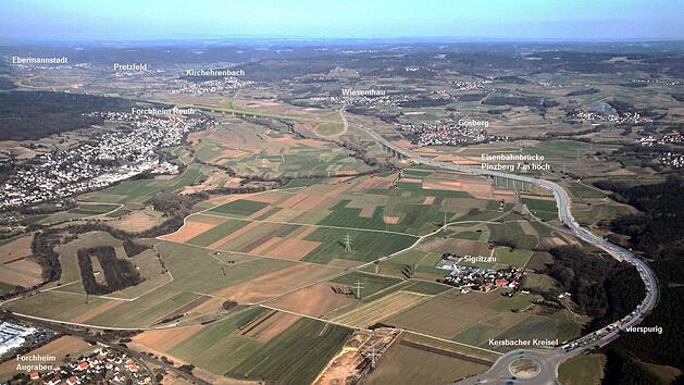 So k&ouml;nnte die Ostumgehung von Forchheim aussehen. Fotomontage: B&uuml;rgerinitiative pro Wiesenttal ohne Ostspange