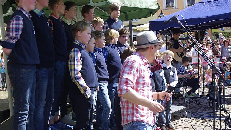 "Die Jungs" aus Hamburg auf dem Hammelburger Marktplatz 2016. Foto: Winfried Ehling