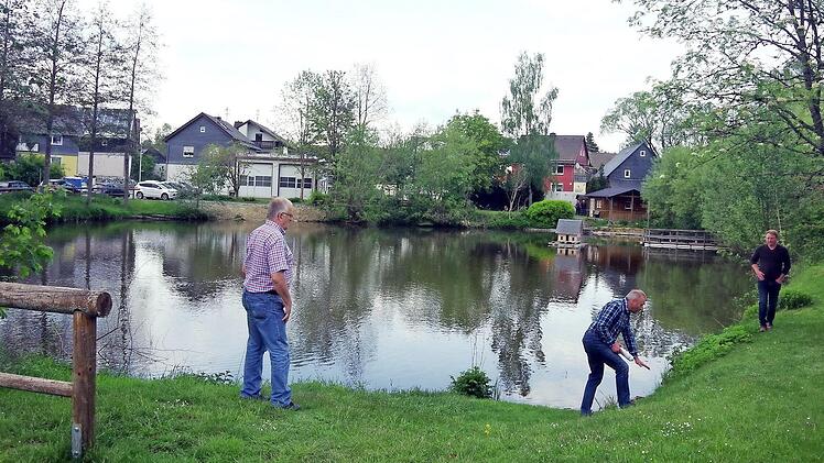 Das komplette Umfeld des Reichenbacher Teichs soll attraktiver gestaltet werden. Hierfür unternahm der Gemeinderat mit Verantwortlichen des Obst- und Gartenbauvereins eine Besichtigung.  Foto: Heike Schülein