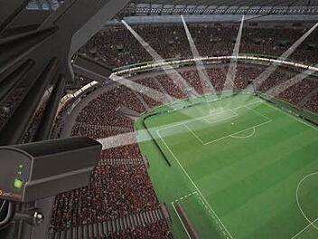Die undatierte Computersimulation zeigt das Torliniensystem GoalControl-4D der Firma GoalControl. symbolbild: FIFA/GoalControl