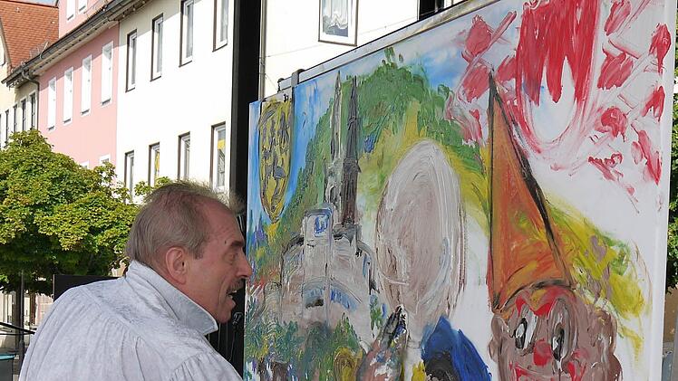 Publikumsliebling Jo Herz schuf ein Bild zum Motto "Puppenfestival". Foto: Berthold Köhler