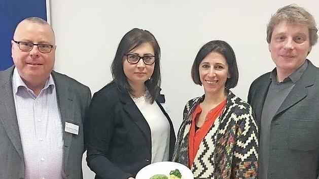 Ein Tag der offenen T&uuml;r fand in den privaten Berufsfachschulen f&uuml;r Altenpflege und Altenpflegehilfe der bfz gGmbH in Bad Kissingen statt. Unser (von links) Peter Gro&szlig;mann, Sandra Herleth, Sabine Hein und Jochen Fromm.  Foto: Melissa Wolfgramm