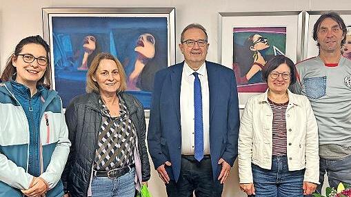 Das neue F&uuml;hrungsteam (v. l.): Dana Sauer (Shopleitung), Christine Wagner (Kasse), Bernhard Bickel (Vorsitzender), Tanja Roppelt (Museumsleitung) und Heinrich Bickel (Zweiter Vorsitzender).