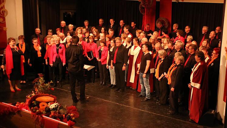 Alle auf der Bühne: Zum Abschluss bildeten die Gruppen einen Gemeinschaftschor. Damit fand das Konzert im Zeiler Rudolf-Winkler-Haus den passenden Abschluss.  Foto: Klaus Schmitt