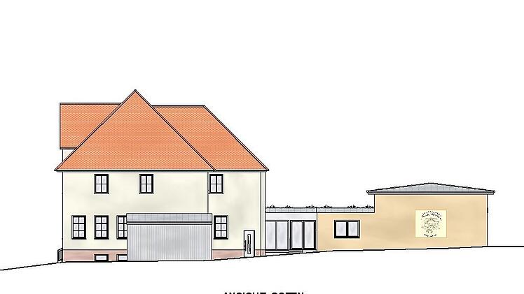 Eine Visualisierung des Anbaus. Bild: Fa. Planidee Franken GmbH