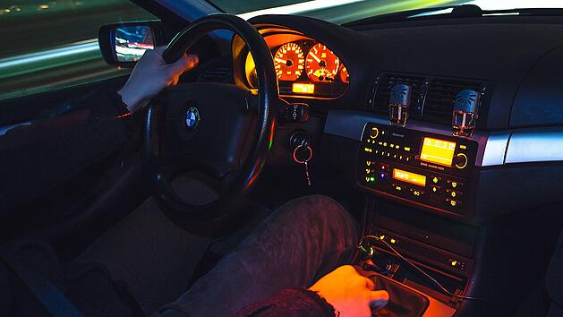 Auto, nachts, fahren, Autofahren, Fahrt