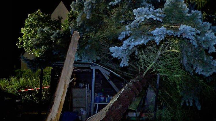 Das zerstörte Gartenhaus im Stadtteil Ziegelstein. Foto: News5 / Klein