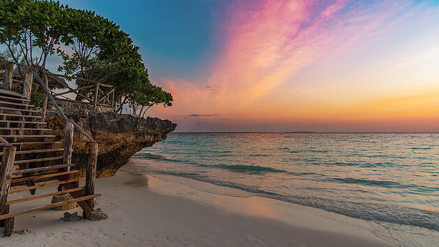 Sonnenuntergang am Strand von Sansibar