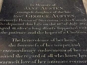 Grabstein von Jane Austen