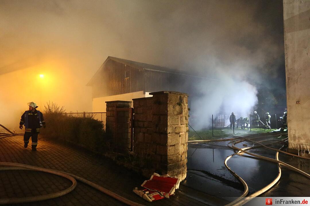 Großbrand im Kreis Hof