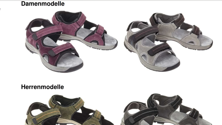 Rückruf Sandalen