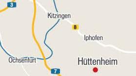 Hüttenheim liegt südlich von Iphofen am Rande des Landkreises Kitzingen
