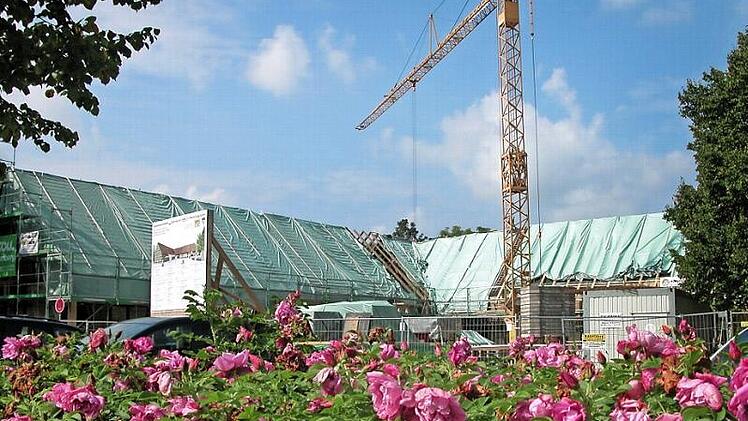 Im Rahmen der Generalsanierung der Sonnefelder Domäne wird eifrig am Dach gearbeitet. Foto: Klaus Oelzner