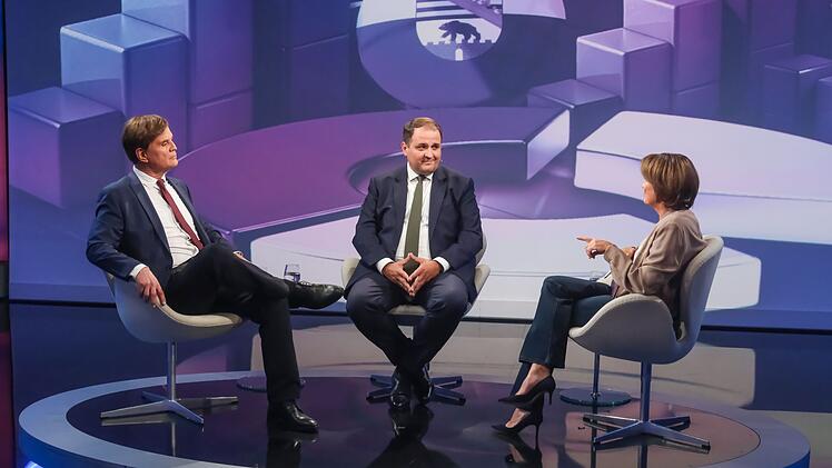 Vor der Wahl in Sachsen-Anhalt sprach Sandra Maischberger mit Bernd Baumann (links) von der AfD und Nathanael Liminski von der CDU.