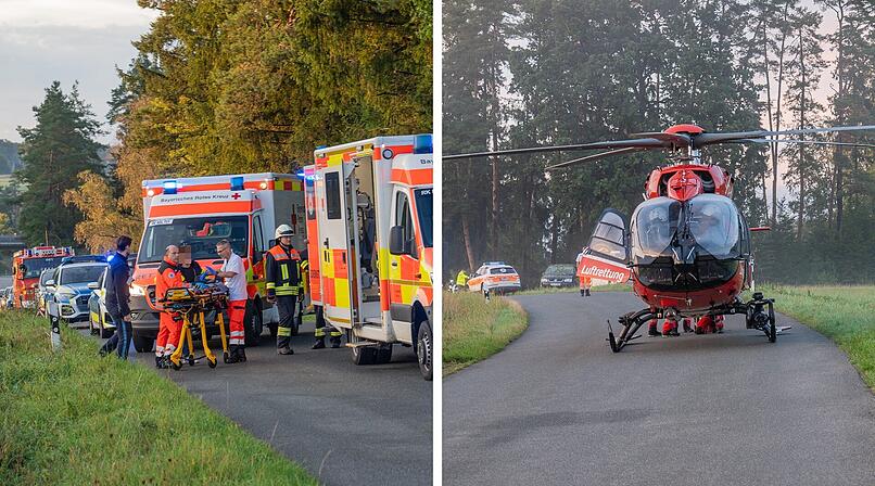 Unfall bei Steinfeld: Verletzter Fahrer muss aus Auto geborgen werden