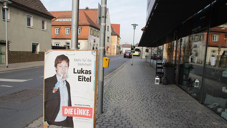 m Vogelseck in Höchstadt steht noch ein Plakat der Linken.  Foto: Andreas Dorsch