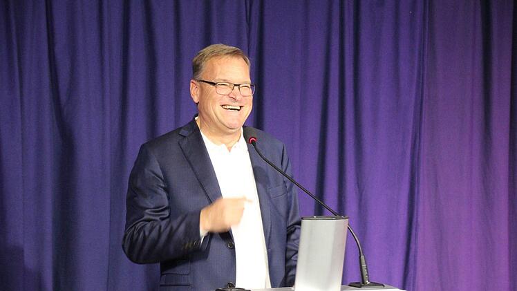 Empfang zum 60. Geburtstag von OB Frank Rebhan in Neustadt bei Coburg - hier Bambergs OB Andreas Starke bei seiner RedeOliver Schmidt