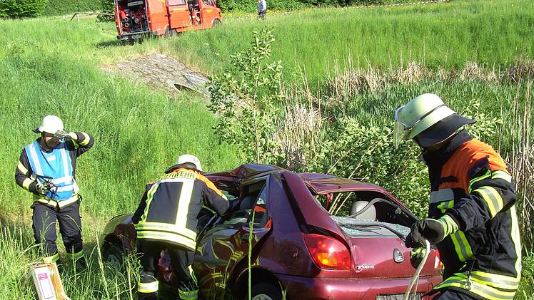 Die Schauübung der Wittershäuser Feuerwehr war spektakulär. Foto: Udo Sell