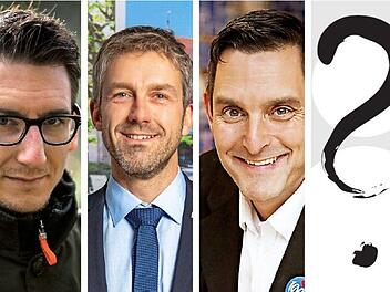 Bisher bewerben sich drei Kandidaten als B&uuml;rgermeister von Bad Br&uuml;ckenau: Jan Marberg (von links,  in der Reihenfolge ihrer Nominierung), Jochen Vogel und Dirk Stumpe. Offen ist, ob noch ein Vierter - oder eine Vierte - dazu kommt. Fotos: S. Hildenbrand/T. Gerhard/K. Junker