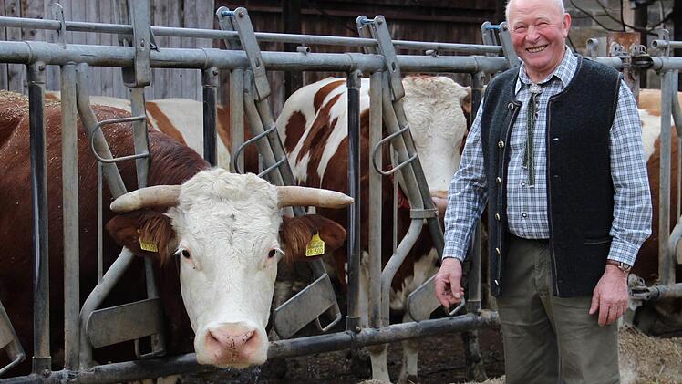 Die Landwirtschaft ist seine Leidenschaft: Helmut Scherm mit einer seiner Kühe. Fotos: Kartharina Müller-Sanke