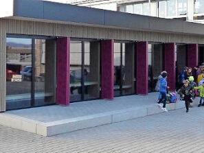 Auf dem Platz der alten Aula wurde die neue Mensa errichtet.