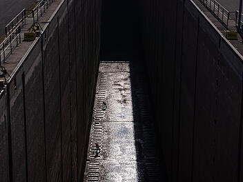 Wartungsarbeiten an Schleuse Eckersm&uuml;hlen