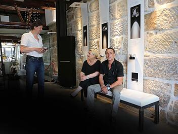 Der Lichtdesigner Bernd Beisse und die Geschäftsleute Karin und Thomas Burde (v.l.)