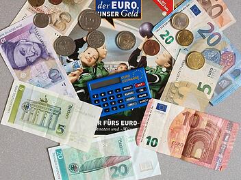 Am 1. Januar 2002 war der "€-Day". Seinerzeit gab es an den Geldautomaten und Bankschaltern die Euro-Münzen und Scheine, die D-Mark verschwand. Aus dieser Zeit stammt auch der elektronische Währungsumrechner, den es auch in Getränkemärkten gab. Foto: Ch. Winter