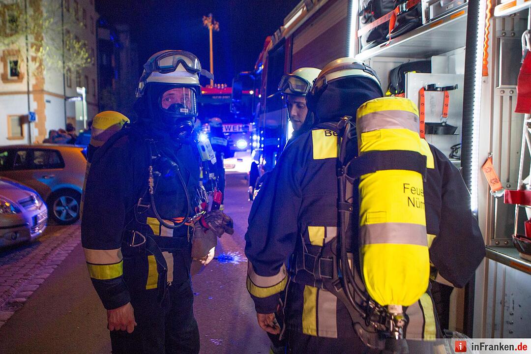 Wohnungsbrand in der Nürnberger Suedstadt mit zwei Verletzten