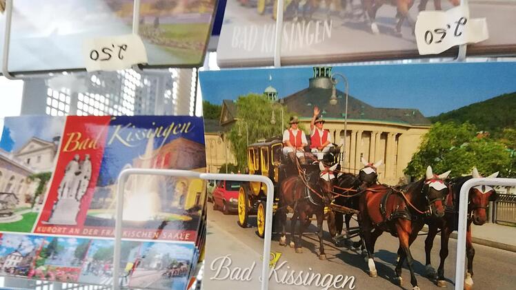 Grüße aus Bad Kissingen mit Postkutschenmotiv.Foto: Heike Beudert