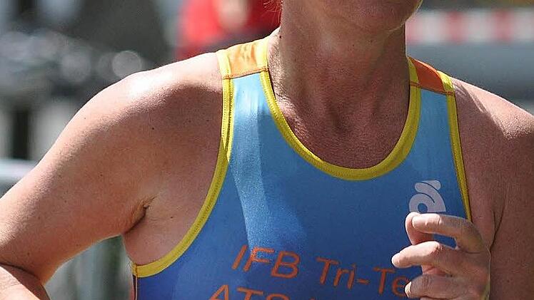 Heike Schweens - gleich ist sie im Ziel.