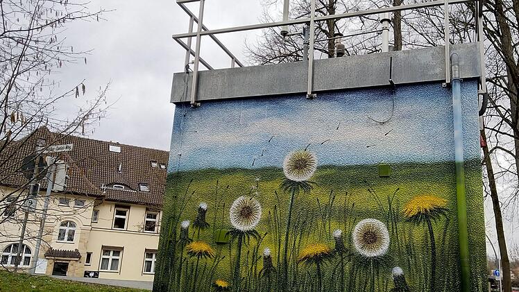 Luftmessstation an der Itz in Coburg, Graffiti von Manuela SchüllerFoto: Jochen Berger