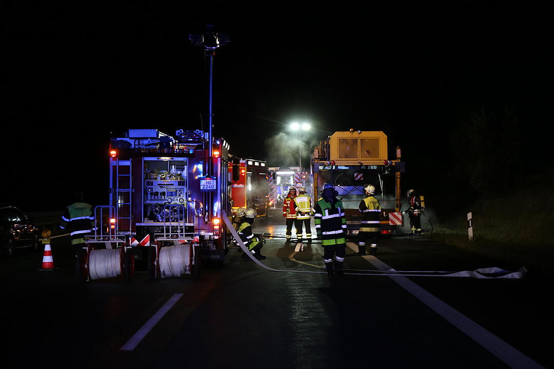 Lkw-Brand auf der A9 in Oberfranken