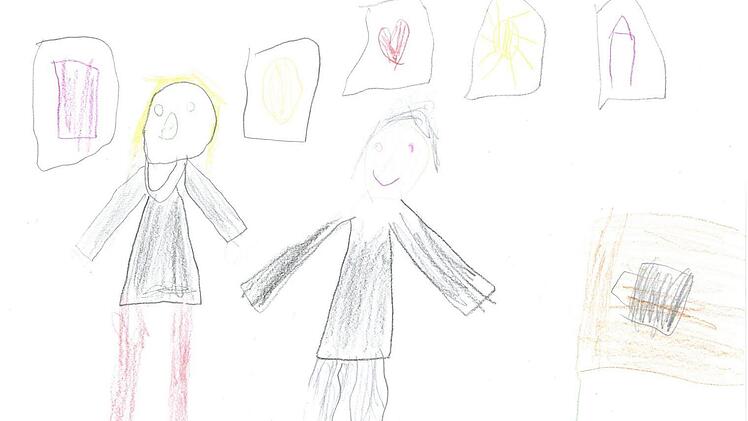 Den Reigen der offenen Ateliers haben die Künstler Christa Grumbach, Dieter Kraft und Gabriele Schöpplein (fehlt hier) in der Schweinfurter Radierwerkstatt eröffnet.  Foto: Renate Ortloff, gemalt von Pia-Sophie