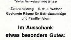 Als Altenstein noch die Postleitzahl 8601 hatte: Eine Anzeige des Firmengründers aus einer undatierten Festschrift von Rektor Westrich.