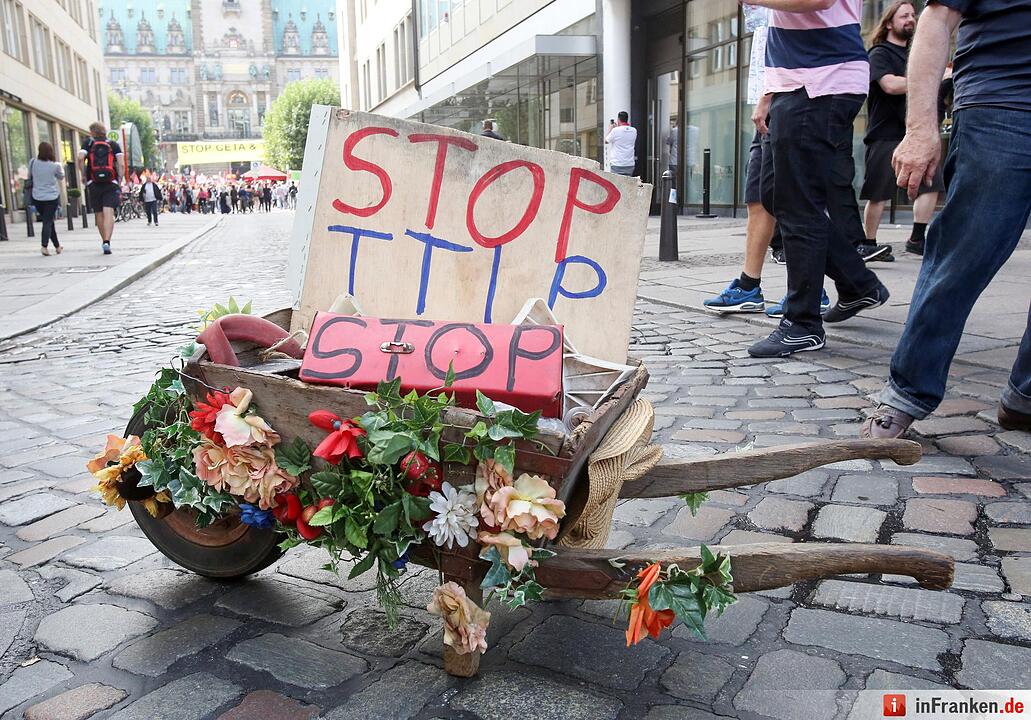 Demonstration gegen die Handelsabkommen