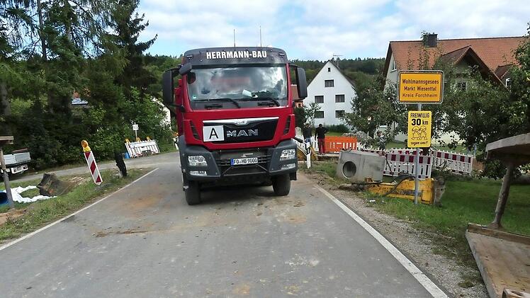 Die Ortsdurchfahrt von Wohlmannsgesees ist bis zum 31. Oktober gesperrt. Foto: Paul Pöhlmann