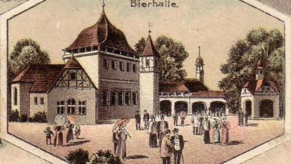 Die Kulmbacher Bierhalle bei der Landesausstellung in Nürnberg. Repro: Helmut Geiger