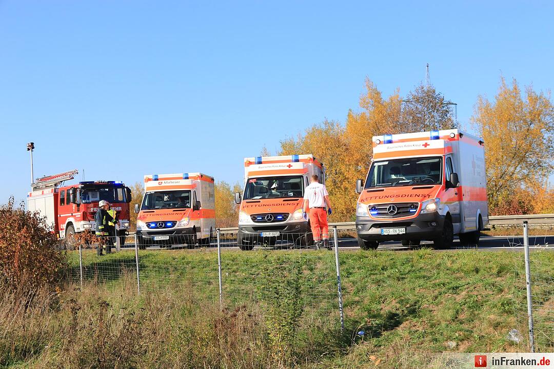 Schwerer Unfall auf der A70 bei Oberhaid