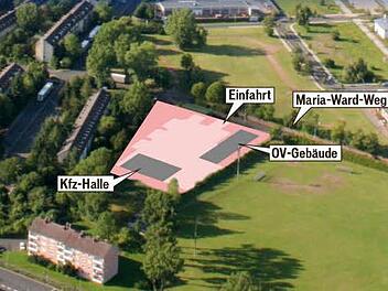 So ähnlich sieht der Plan für die THW-Unterkunft aus. Die Grafik ist nicht maßstabsgetreu.  Foto: Edgar Bartl Grafik: Micho Haller