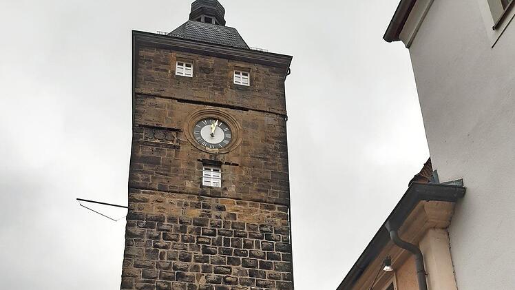 Ansicht des Turmes von der Stadtmitte aus gesehen