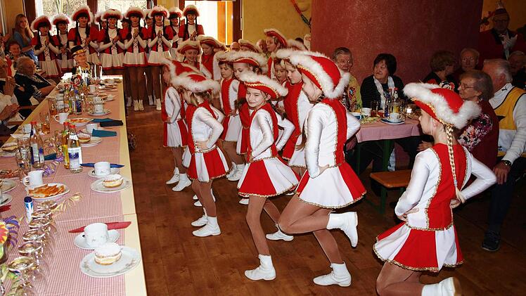"Selbst auf kleinstem Raum ein Traum" - der Tänzer und die Tänzerinnen der kleinen Garde.